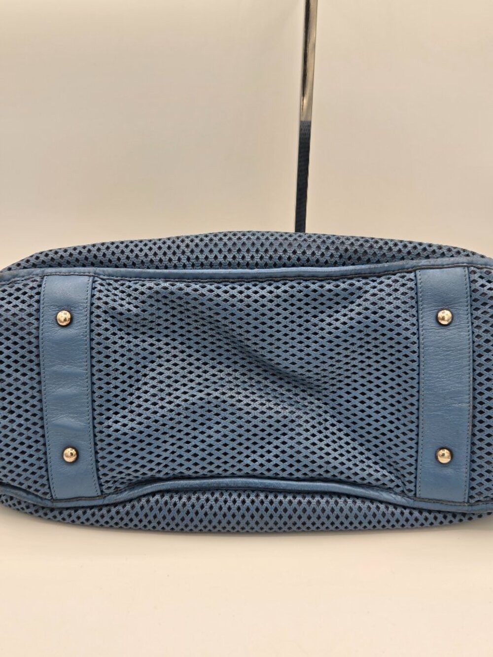 Chanel Up In The Air Perforated Leather Tote โ Blue | Silver Hardware - Picture 6 of 16